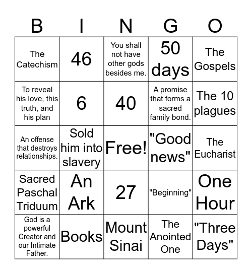 B.O.T.W. Bingo Card
