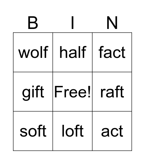 March - week 3 Bingo Card