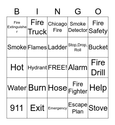 Fire Safety Bingo Card