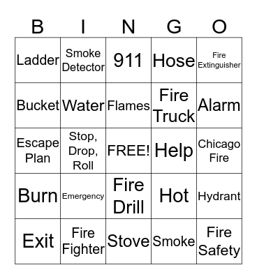 Fire Safety Bingo Card