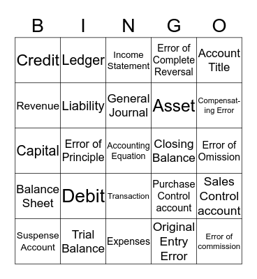 Accounting Bingo Card
