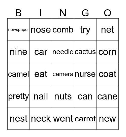 Wordlist 4 Bingo Card