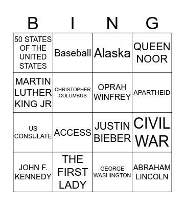 Access Bingo Card