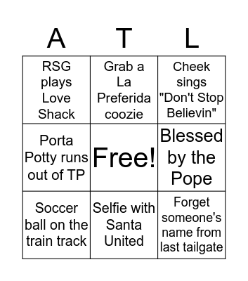 TL Tailgate Bingo Card