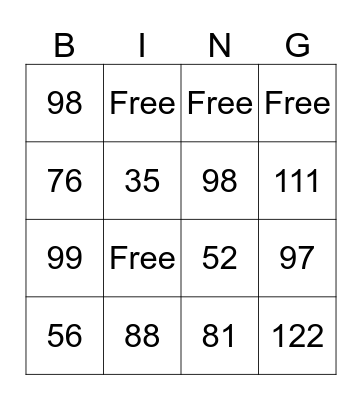 Division Bingo Card