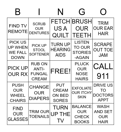 SHE MAY BE OLD BUT DAYNA WILL STILL... Bingo Card