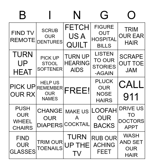 SHE MAY BE OLD BUT DAYNA WILL STILL... Bingo Card