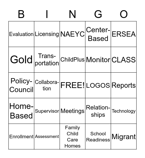 LAM and LAMA  Bingo Card