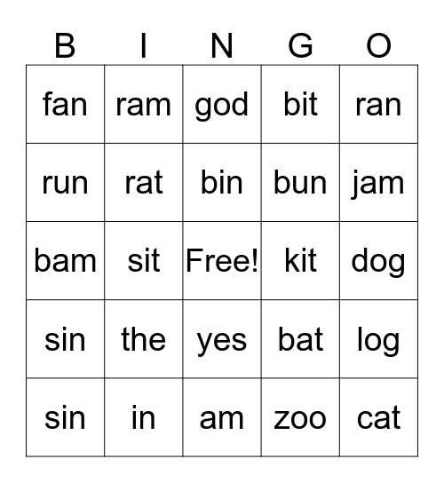 Ukrainian Kids Bingo Card