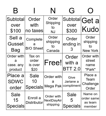 YGYO Bingo Card
