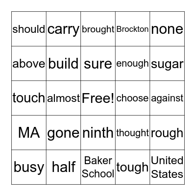 LEXIA LEVEL 14 Bingo Card