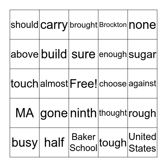 LEXIA LEVEL 14 Bingo Card