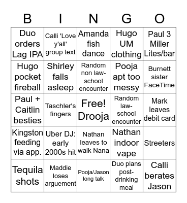 St. Patty's Day Bingo Card