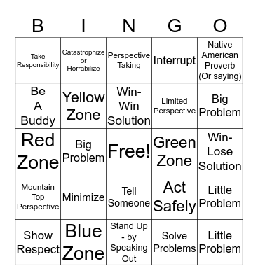 Counseling Review Bingo Card