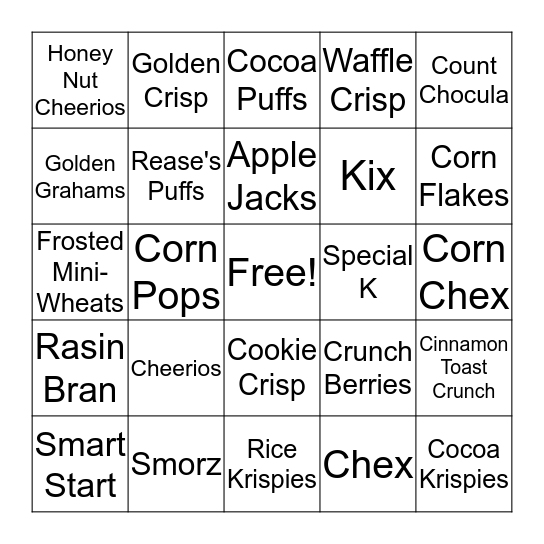 Bing-O's (get it?) Bingo Card