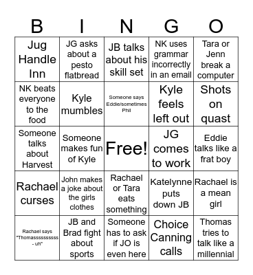 RLS Bingo Card