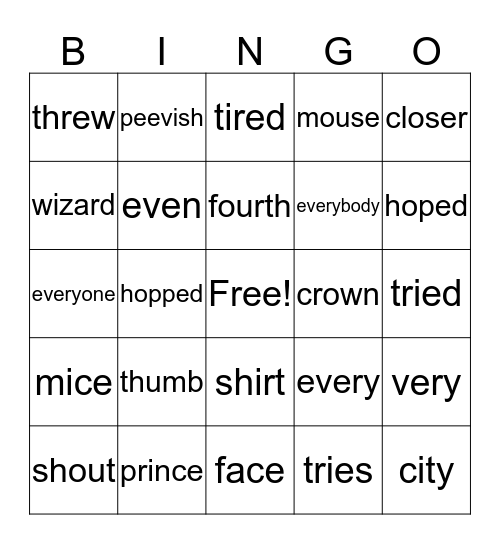 2nd Grade Bingo!! Bingo Card