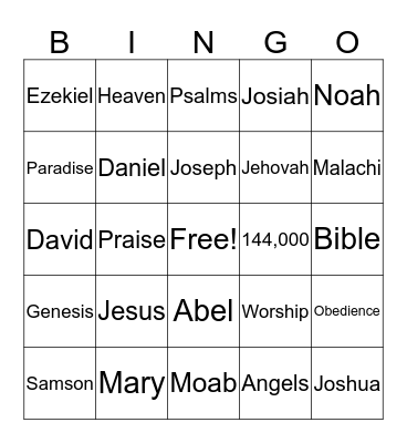 Family Worship Bingo Card