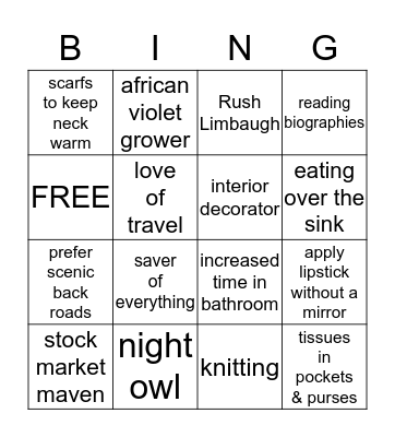 Am I becoming my mother?? Bingo Card