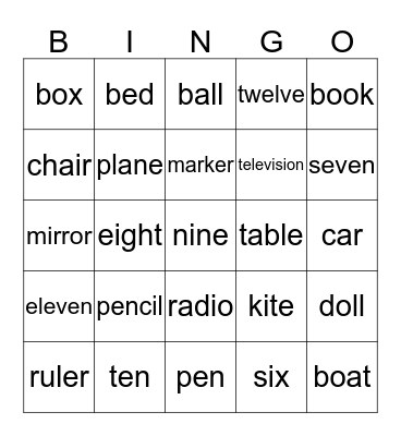 Phonics A  Bingo Card