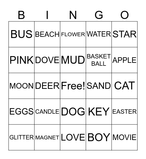 Ashley's BINGO Card