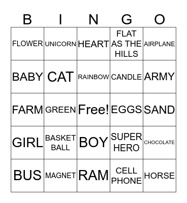 Ashley's BINGO Card