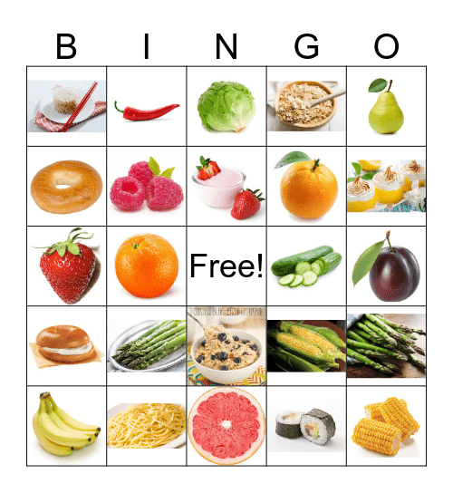 Nutrition BINGO Card