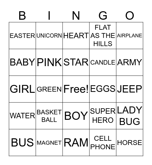 Ashley's BINGO Card