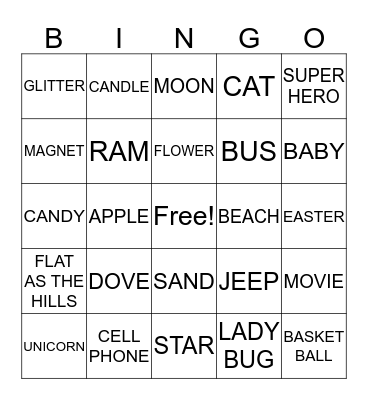 Ashley's BINGO Card