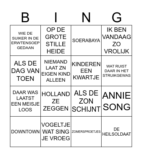 BINGO 7 JULI Bingo Card