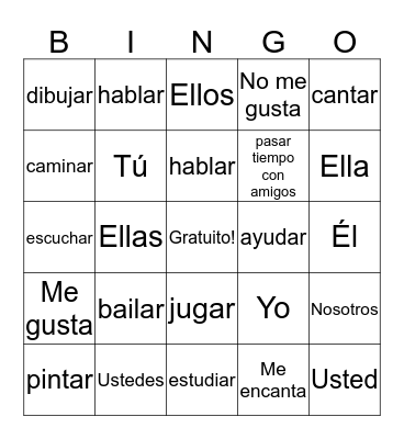 Las Actividades Bingo Card