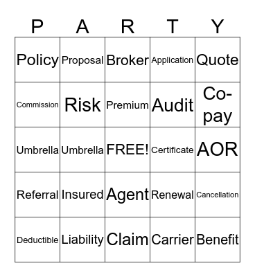 SNYDER PARTY DAY Bingo Card
