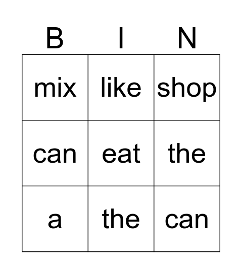 Now We Bake Bingo Card