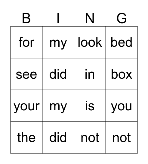 I Looked EveryWhere Bingo Card