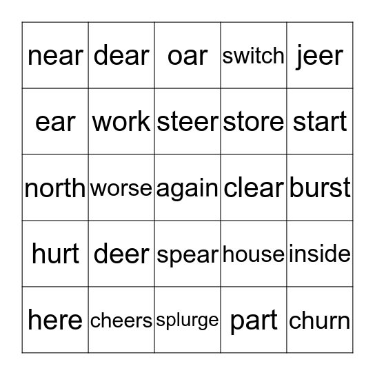 4 in a Row Bingo Card