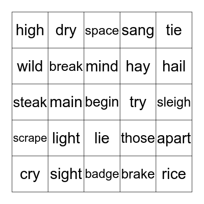 4 in a Row Bingo Card