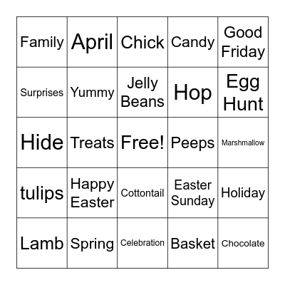 EASTER BINGO Card