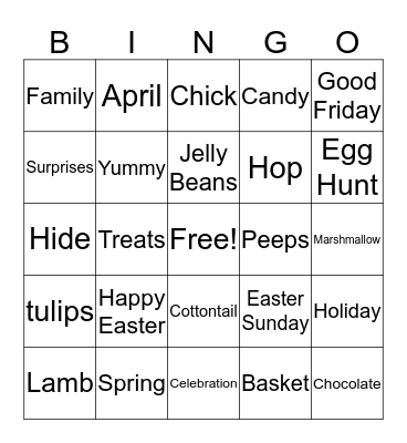 Easter Bingo Card