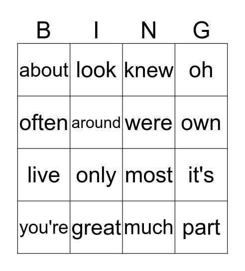 First Grade Red Word List 2 Bingo Card