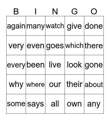 Layer 2 Red Words # 14-32 Bingo Card
