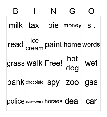 Arthur's Reading Race Bingo Card