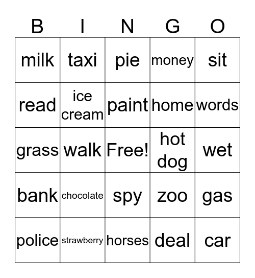Arthur's Reading Race Bingo Card