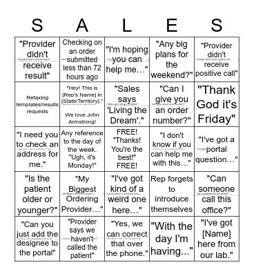 End of Sales Quarter BINGO! Bingo Card