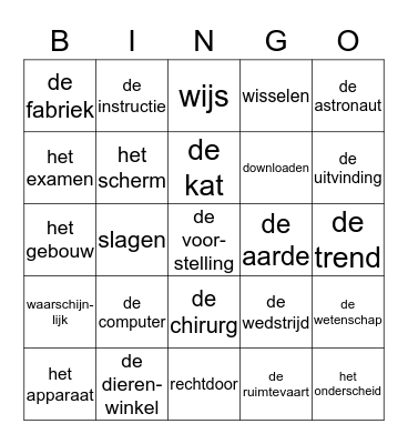 Diks thema 8 Bingo Card