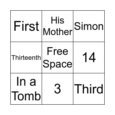 STATIONS OF THE CROSS BINGO Card