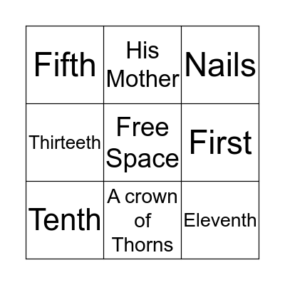 STATIONS OF THE CROSS BINGO Card