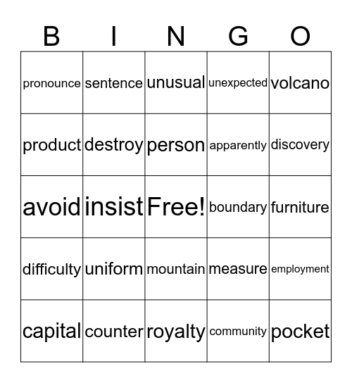 3rd grade bingo 1 Bingo Card