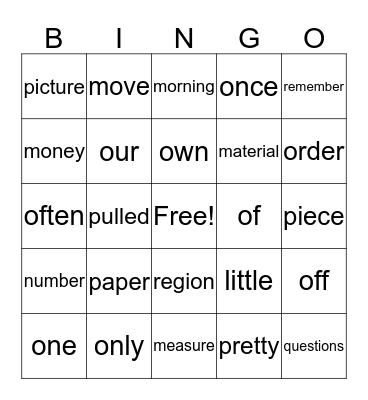 3rd Base Bingo Card