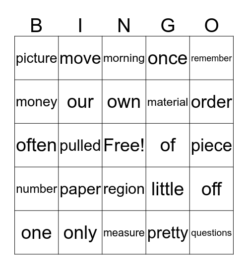 3rd Base Bingo Card