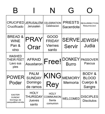 HOLY WEEK Bingo Card